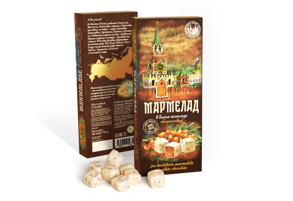 №2 Сладарт Мармелад Облепиховый в белом шоколаде МОСКВА, 150г в Минусинске