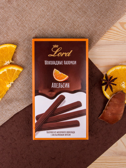  TM LORD Палочки из молочного шоколада с апельсиновым вкусом, 80 гр  в Минусинске