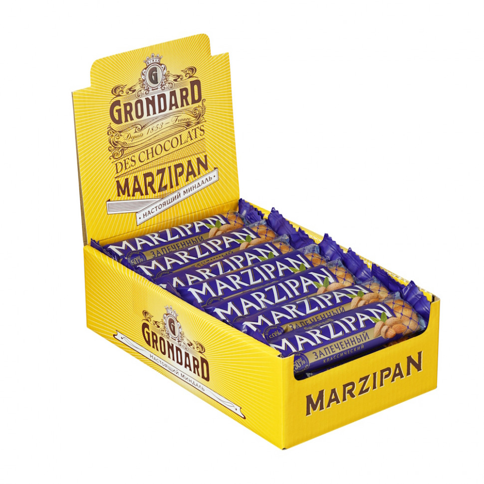  TM Grondard   (11161) Батончики НЕглазированные Марципановые Запечённые, (28шт по 40г)    в Минусинске