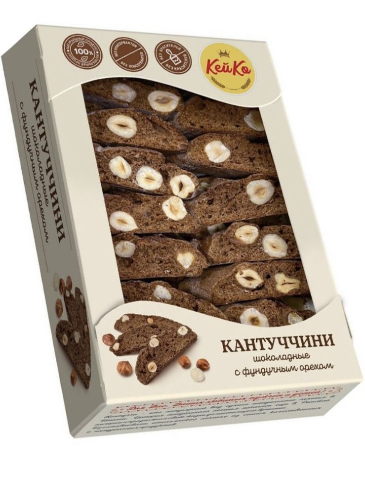  Кей Ко Кантуччини шоколадные с фундучным орехом, 200г  в Минусинске