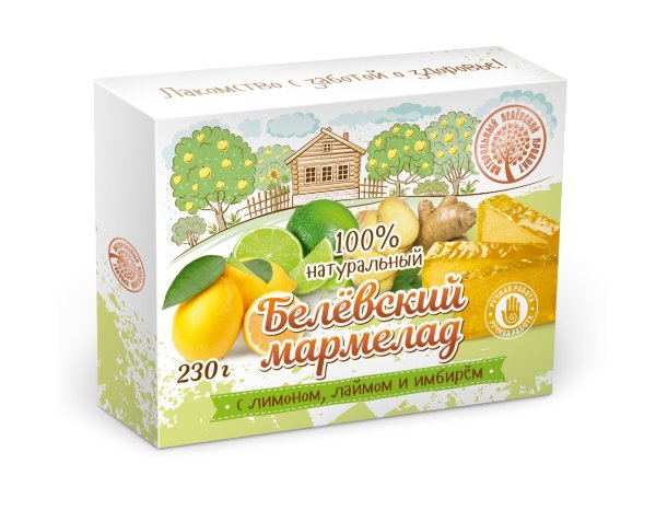 №2 Мармелад белевский "Лимон-лайм-имбирь" 230г  в Минусинске